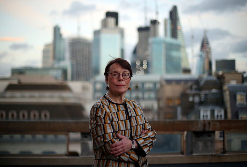 © Reuters. FILE PHOTO: Catherine McGuinness, Chairman of the Policy and Resources Committee of the City of London Corporation, poses for a photograph in London