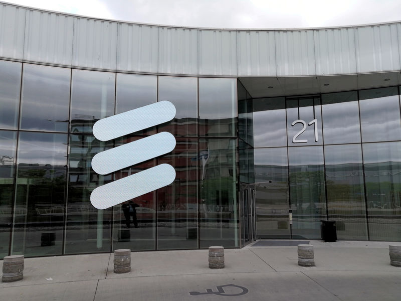 © Reuters. FILE PHOTO: The Ericsson logo is seen at the Ericsson's headquarters in Stockholm