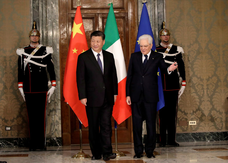© Reuters. Chinese President Xi Jinping visits Italy