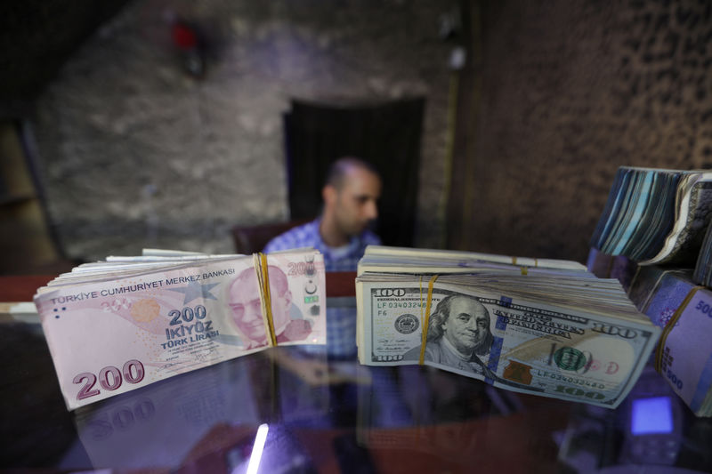 © Reuters. الليرة التركية تهبط 3 في المئة أمام الدولار الأمريكي
