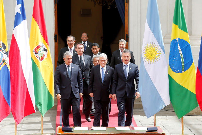 © Reuters. Presidentes de países da América do Sul lançam grupo regional Prosul no Chile