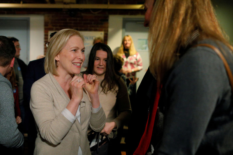 © Reuters. FILE PHOTO: Potential 2020 U.S. presidential candidate Gillibrand arrives for a campaign stop in Manchester