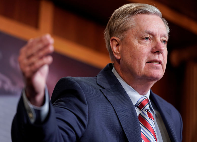 © Reuters. Chairman of the Senate Judiciary Committee Lindsey Graham (R-SC) speaks to the media on Capitol Hill in Washington.