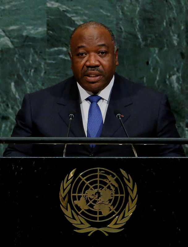 © Reuters. FILE PHOTO: Gabon's president Ali Bongo Ondimba addresses the 72nd United Nations General Assembly at U.N. headquarters in New York