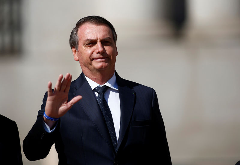 © Reuters. Presidente Jair Bolsonaro durante visita a Santiago