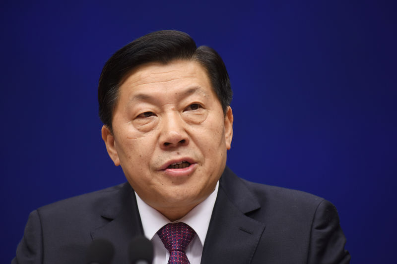 © Reuters. Lu Wei, head of Cyberspace Administration of China, attends a news conference in Beijing