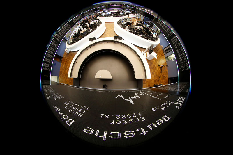 © Reuters. The German share price index, DAX board, is seen at the stock exchange in Frankfurt