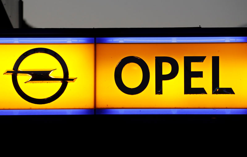 © Reuters. Logo of a German car manufacturer Opel is seen in Herisau