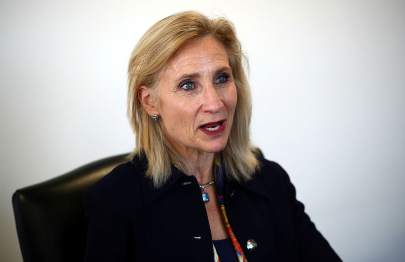 © Reuters. Director of the Serious Fraud Office (SFO) Lisa Osofsky speaks to Reuters in London