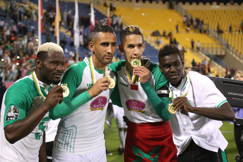 © Reuters. الرجاء يهزم الترجي ويتوج بلقب كأس السوبر الافريقية للمرة الثانية