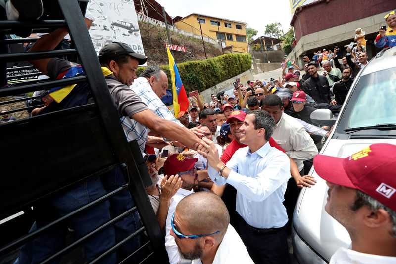 © Reuters. Venezuelan opposition leader Juan Guaido attends a rally in Carrizal