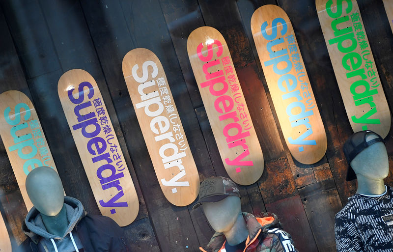 © Reuters. FILE PHOTO:  A window display is seen at a Superdry store in London