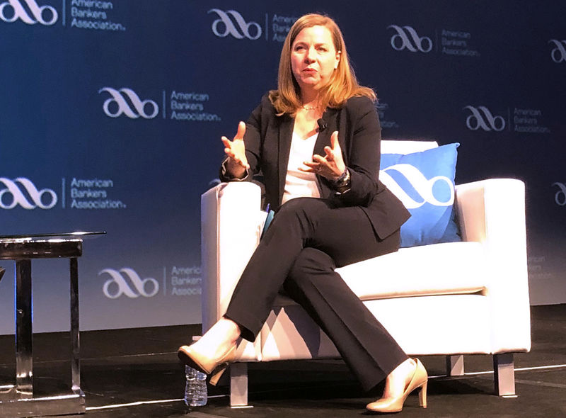 © Reuters. FILE PHOTO: Federal Reserve Governor Michelle Bowman gives her first public remarks as a Fed policymaker at an American Bankers Association conference in San Diego