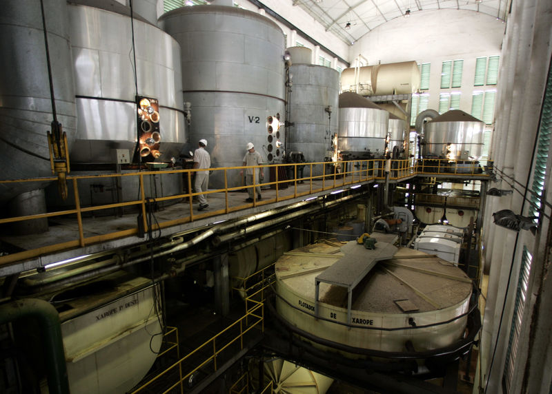 © Reuters. Usina de processamento de cana-de-açúcar em Sertãozinho (SP)