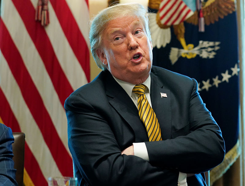 © Reuters. FILE PHOTO - U.S. President Trump participates in revitalization council meeting at the White House in Washington