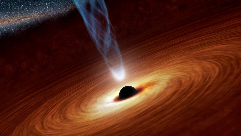 © Reuters. Imagen de archivo: Ilustración de la NASA de un enorme agujero negro.