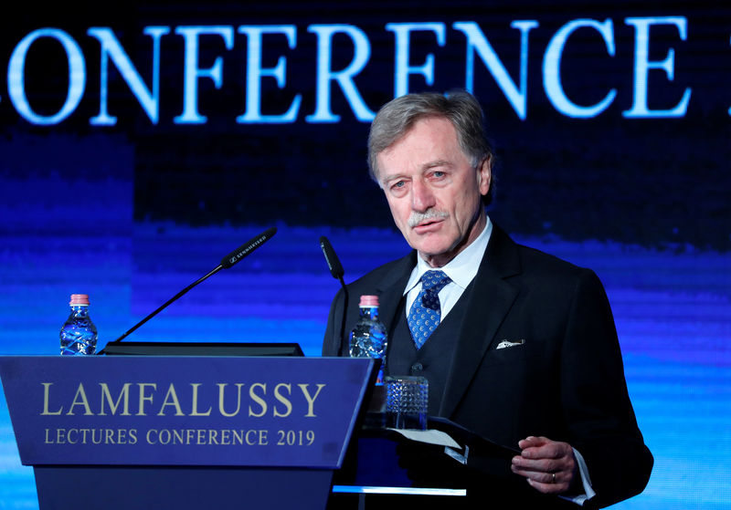 © Reuters. FILE PHOTO: Mersch, Member of the Executive Board of the European Central Bank delivers a speech during Lamfalussy Lectures Conference in Budapest