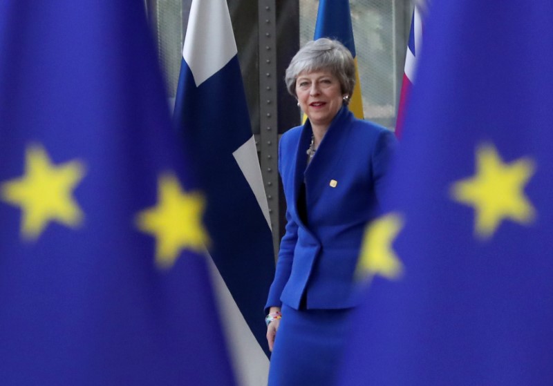 © Reuters. Premiê britânica, Theresa May, durante cúpula de líderes da UE em Bruxelas