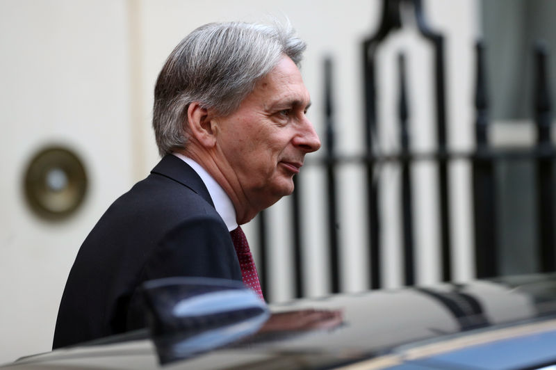 © Reuters. Britain's Chancellor of the Exchequer Philip Hammond leaves Downing Street in London