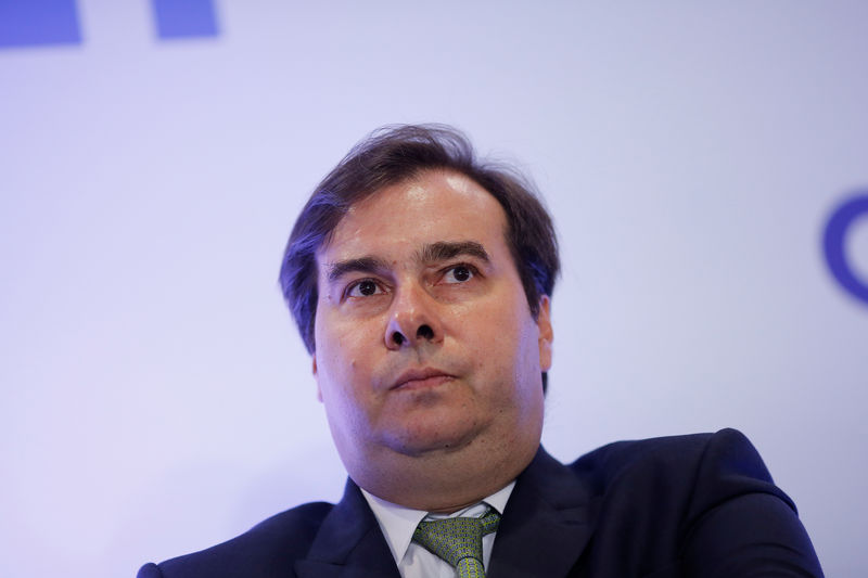 © Reuters. FILE PHOTO: Brazil's Lower House President Rodrigo Maia attends a seminar in Brasilia