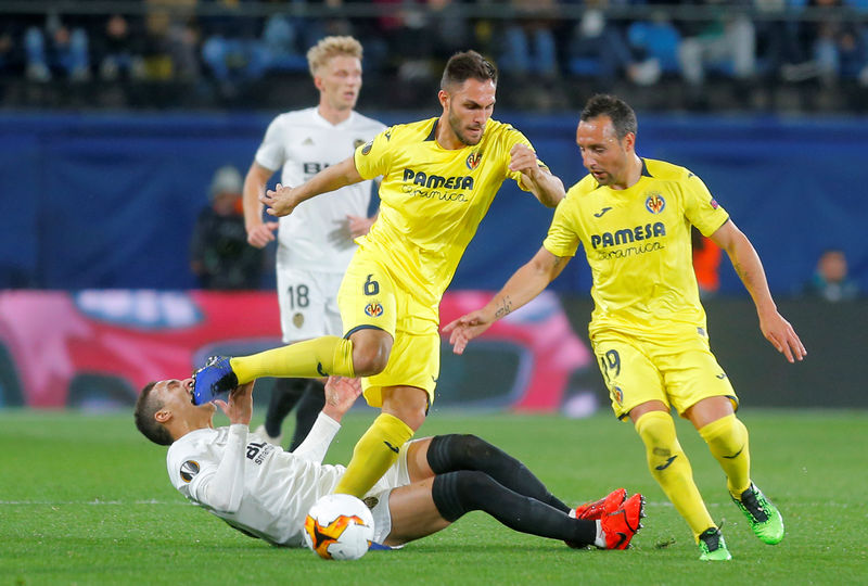 © Reuters. Europa League Quarter Final First Leg - Villarreal v Valencia