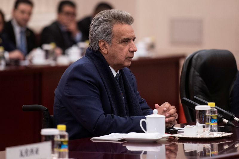 © Reuters. Presidente do Equador, Lenín Moreno, durante reunião em Pequim