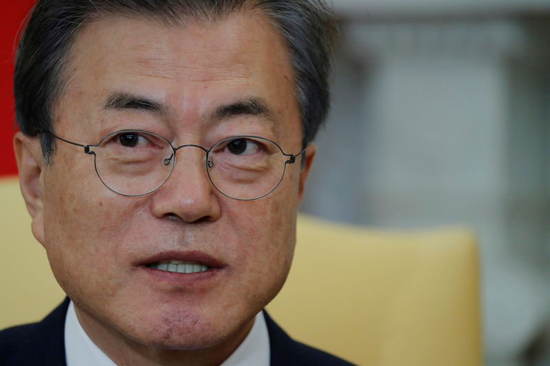 © Reuters. Presidente da Coreia do Sul, Moon Jae-in durante reunião na Casa Branca