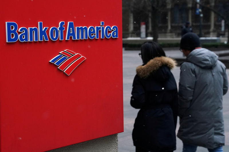 © Reuters. Логотип Bank of America в Нью-Йорке