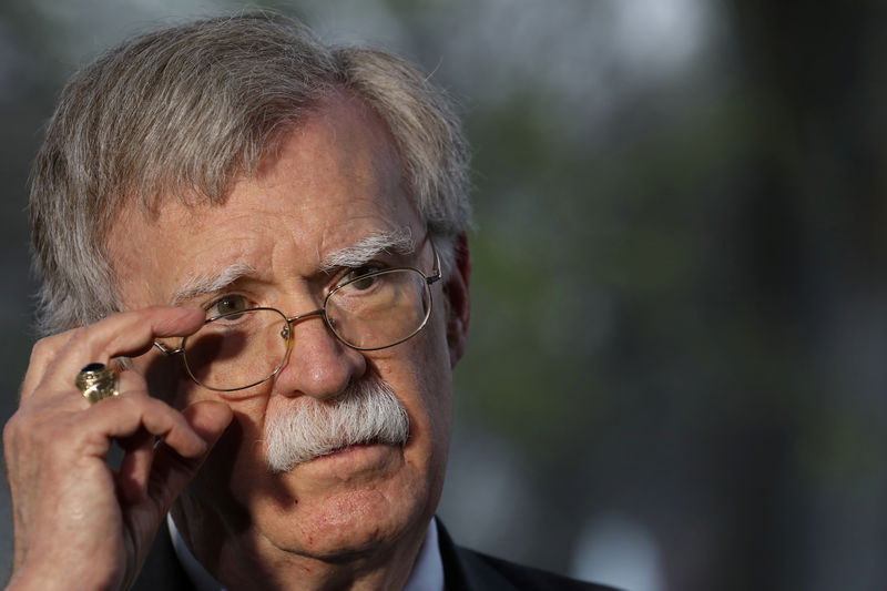 © Reuters. Foto de archivo del Asesor de Seguridad Nacional de EEUU, John Bolton, durante una entrevista en la Casa Blanca.