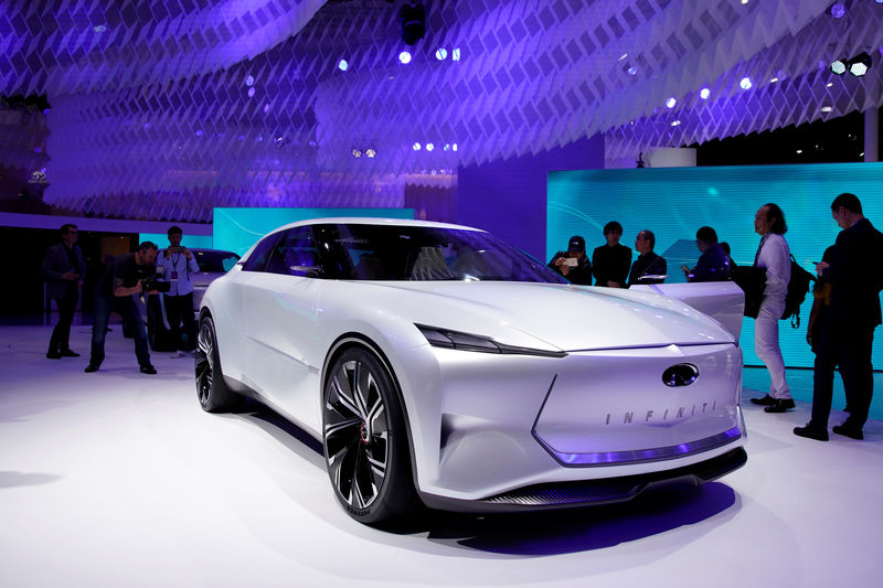 © Reuters. Infiniti Qs Inspiration concept car is presented during the media day for Shanghai auto show