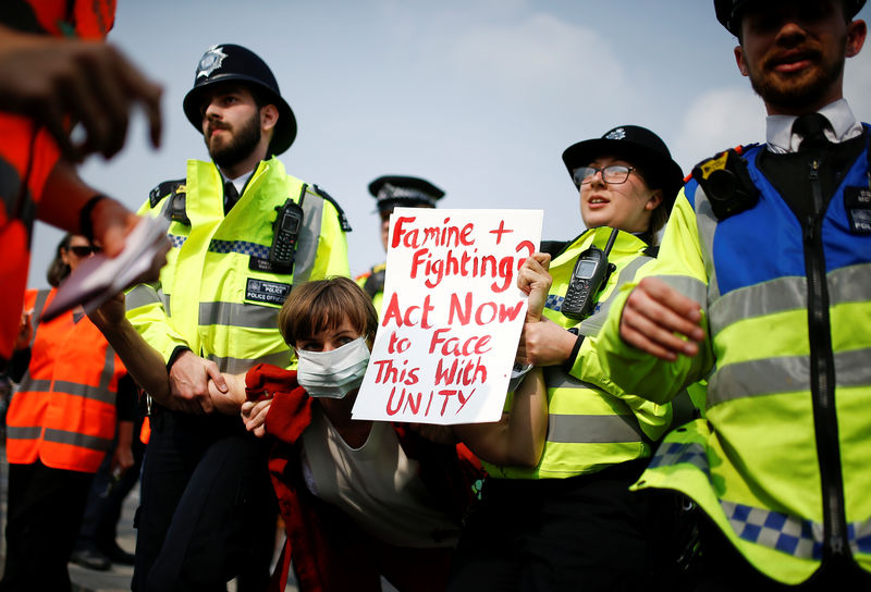 © Reuters. Extinction Rebellion protest in London