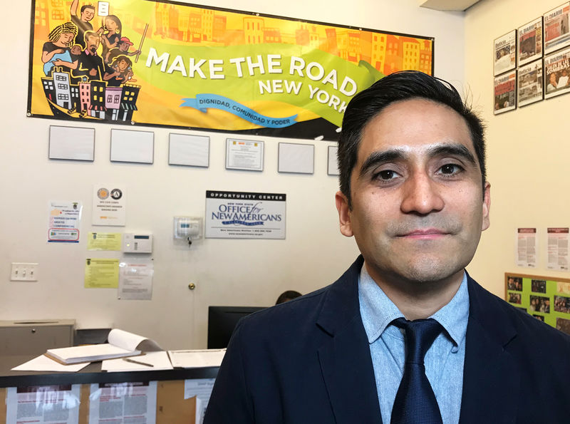 © Reuters. Theo Oshiro, deputy director of immigrant services organization Make the Road New York, is pictured at the group’s offices in New York City,