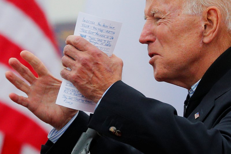 © Reuters. O ex-vice-presidente dos Estados Unidos Joe Biden durante evento em Boston, Massachussetts