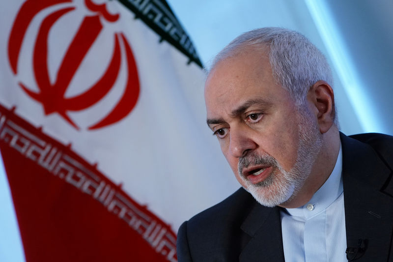 © Reuters. O ministro das Relações Exteriores do Irã, Mohammad Javad Zarif, durante entrevista à Reuters em Nova York