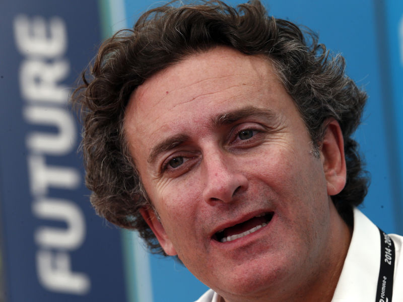 © Reuters. FILE PHOTO: Alejandro Agag, Formula E CEO, speaks during an interview with Reuters ahead of round four of the Formula E championship in Buenos Aires