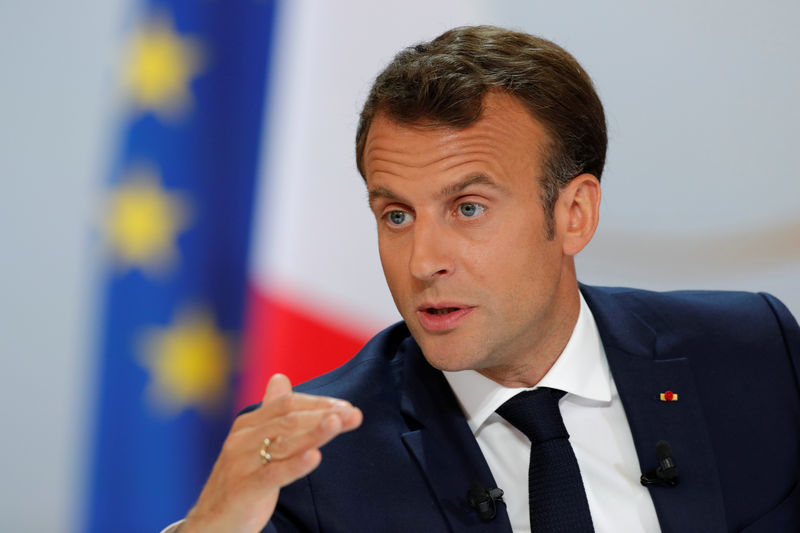 © Reuters. Presidente francês, Emmanuel Macron, no Palácio do Eliseu, em Paris