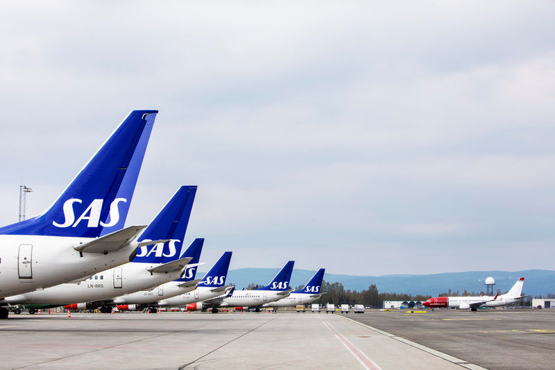 © Reuters. SAS pilots strike at Oslo Airport in Gardermoen