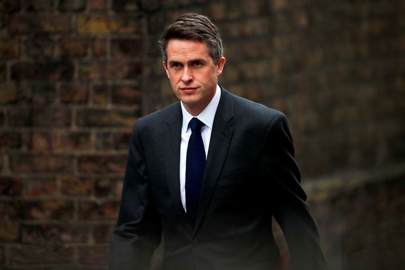 © Reuters. FILE PHOTO: Britain's Secretary of State for Defence Gavin Williamson is seen outside Downing Street in London