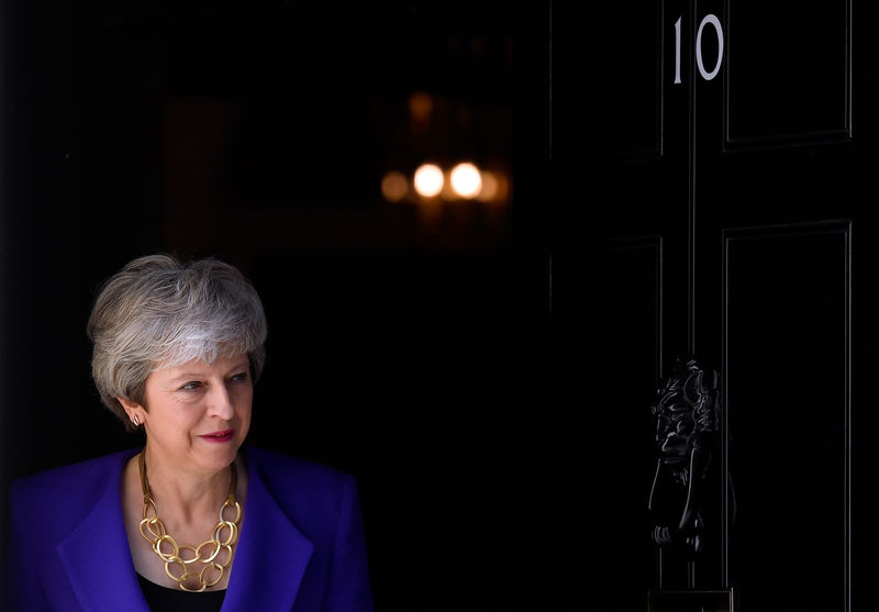 © Reuters. British PM May hosts Iceland's PM Jakobsdottir at Downing Street