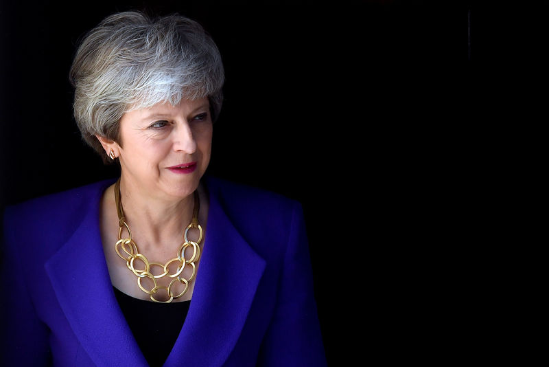 © Reuters. British PM May hosts Iceland's PM Jakobsdottir at Downing Street