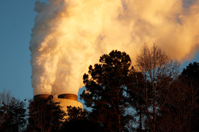 © Reuters. Vapor sobe de usina de energia em Carolina do Norte, EUA