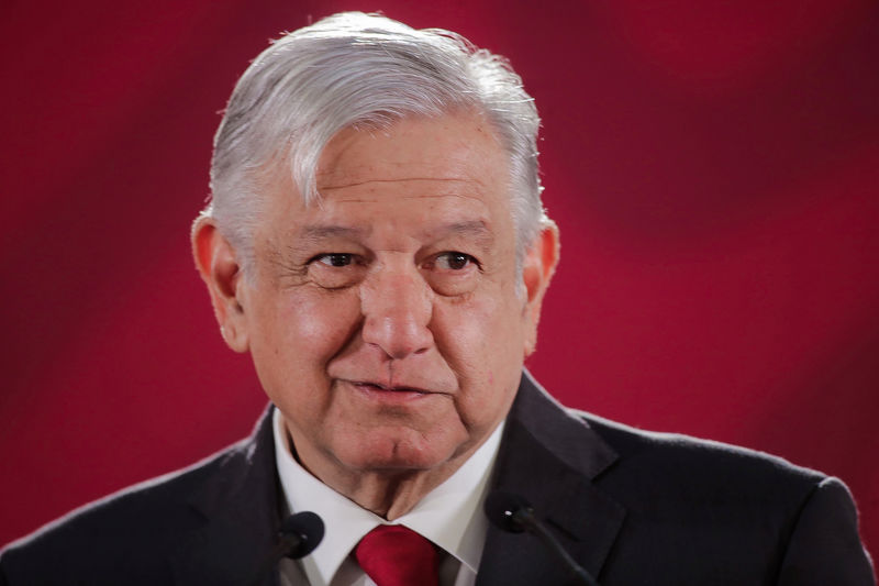 © Reuters. FILE PHOTO: Mexico's President Andres Manuel Lopez Obrador speaks to the media during a news conference at the National Palace