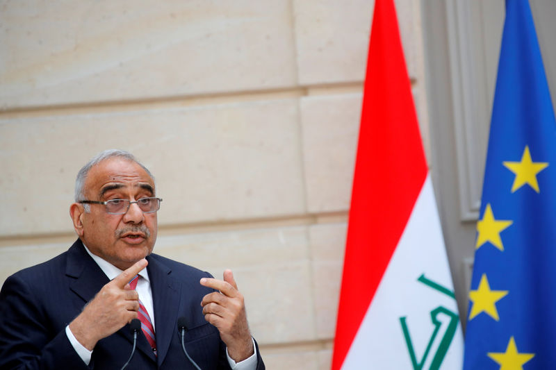© Reuters. وكالة: رئيس الوزراء العراقي يقول إن أمريكا وإيران لا تريدان الحرب