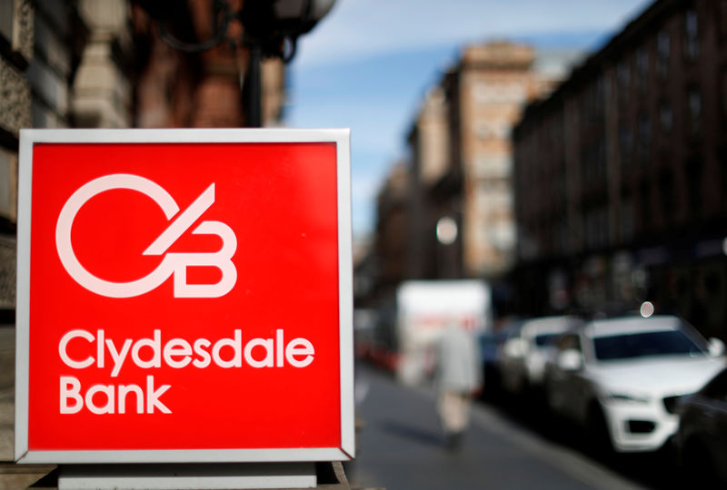 © Reuters. The Clydesdale Bank logo is seen in St Vincent Place Glasgow, Scotland