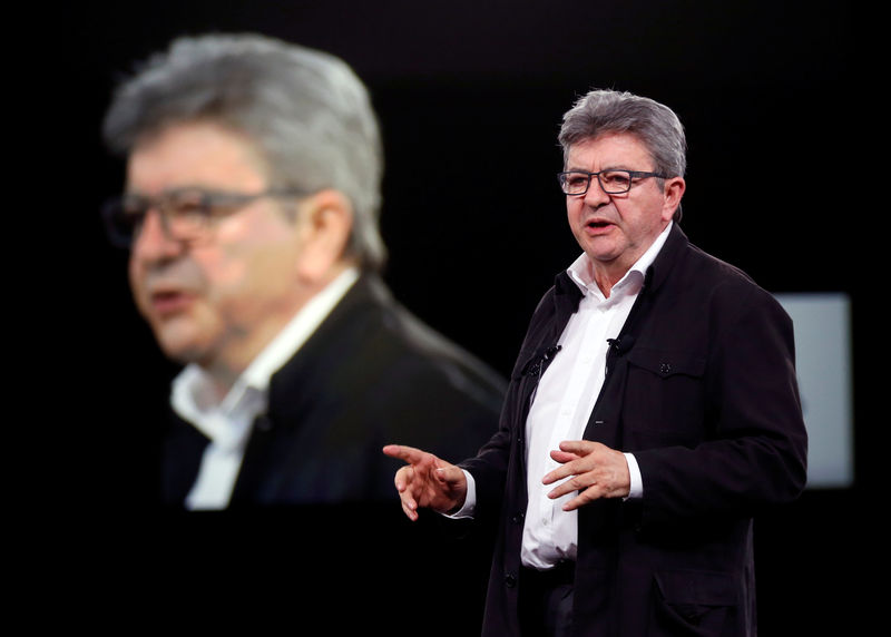 © Reuters. EUROPÉENNES: RALLIEMENT AU RN, UNE "BOULE PUANTE" POUR MÉLENCHON