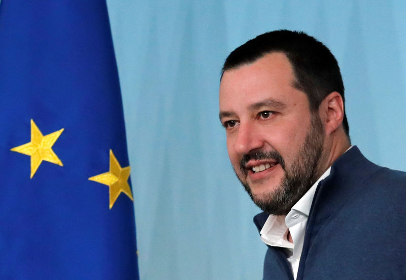 © Reuters. O vice-primeiro-ministro da Itália, Matteo Salvini, durante coletiva de imprensa em Roma, na Itália