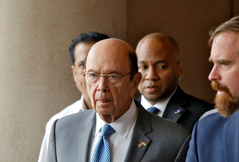 © Reuters. FILE PHOTO: U.S. Commerce Secretary Wilbur Ross arrives to attend the Trade Winds Indo-Pacific Trade Mission and Business Forum in New Delhi