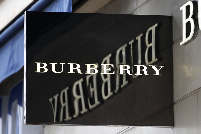 © Reuters. The logo of Burberry outlet store is seen in Paris