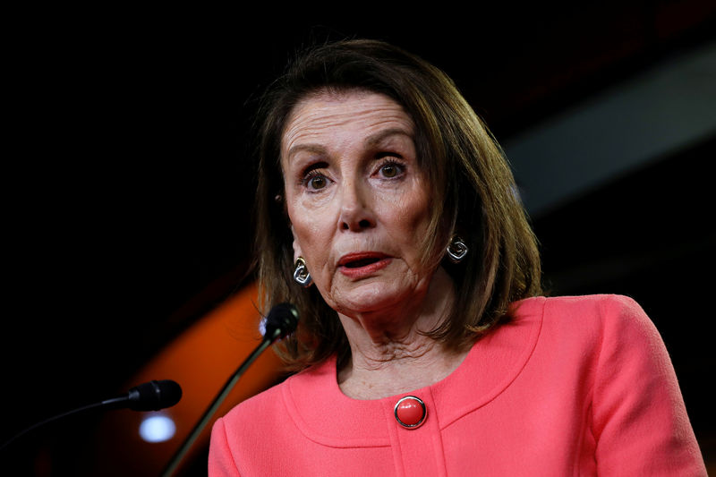 © Reuters. FILE PHOTO - House Speaker Nancy Pelosi holds a weekly news conference on Capitol Hill in Washington