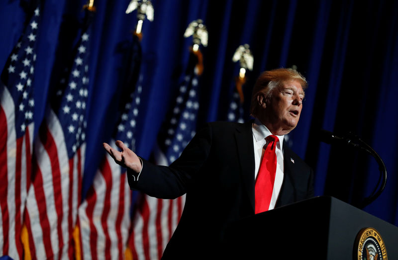 © Reuters. FILE PHOTO: U.S. President Trump speaks at the National Association of Realtors' Legislative Meetings & Trade Expo in Washington